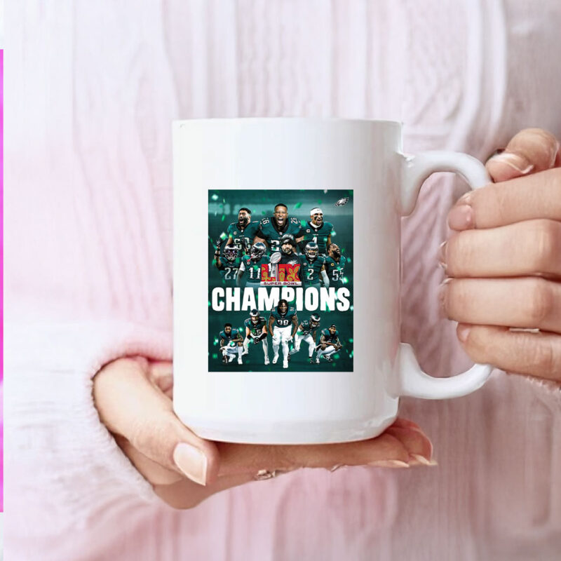 Offcial Philadelphia Eagles Super Bowl 59 Champions Mugs