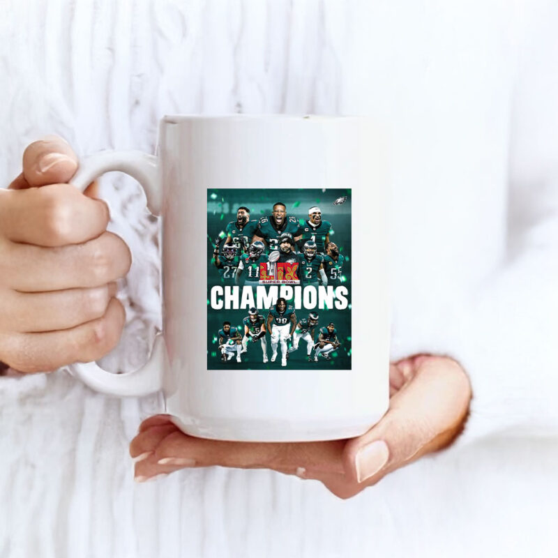Offcial Philadelphia Eagles Super Bowl 59 Champions Mugs