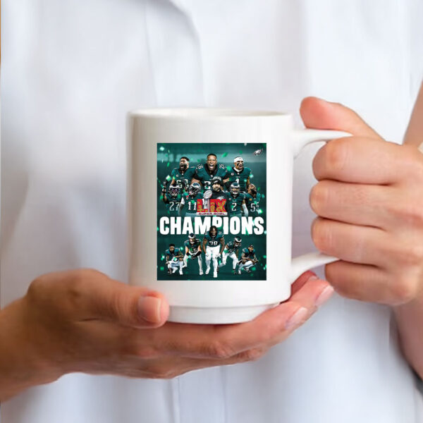 Offcial Philadelphia Eagles Super Bowl 59 Champions Mugs