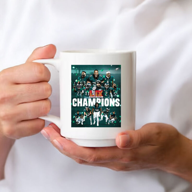 Offcial Philadelphia Eagles Super Bowl 59 Champions Mugs